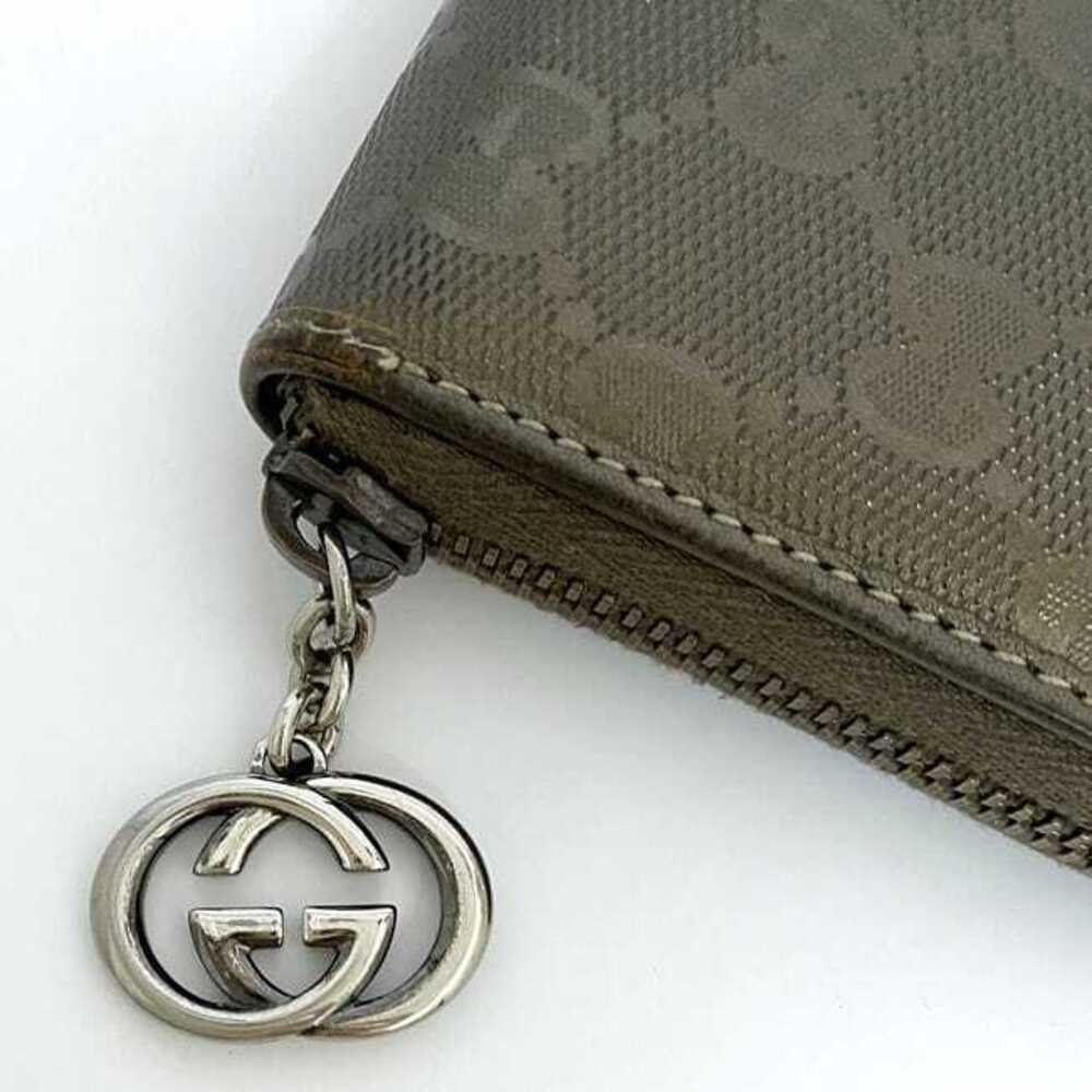 Gucci Round Zipper Long Wallet Metallic Gold Imprime Leather GG Charm - Picture 6 of 9